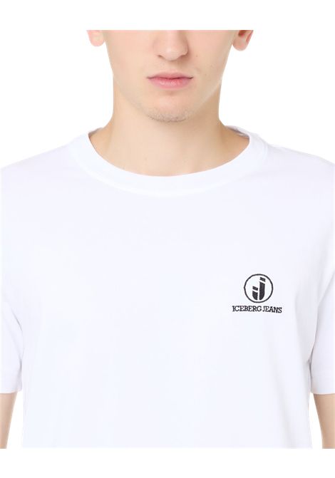 T-shirt Slim Fit in Jersey Stretch di Cotone nero con Ricamo Logo Iceberg IJ ICEBERG JEANS | Maglie | F021P4101101